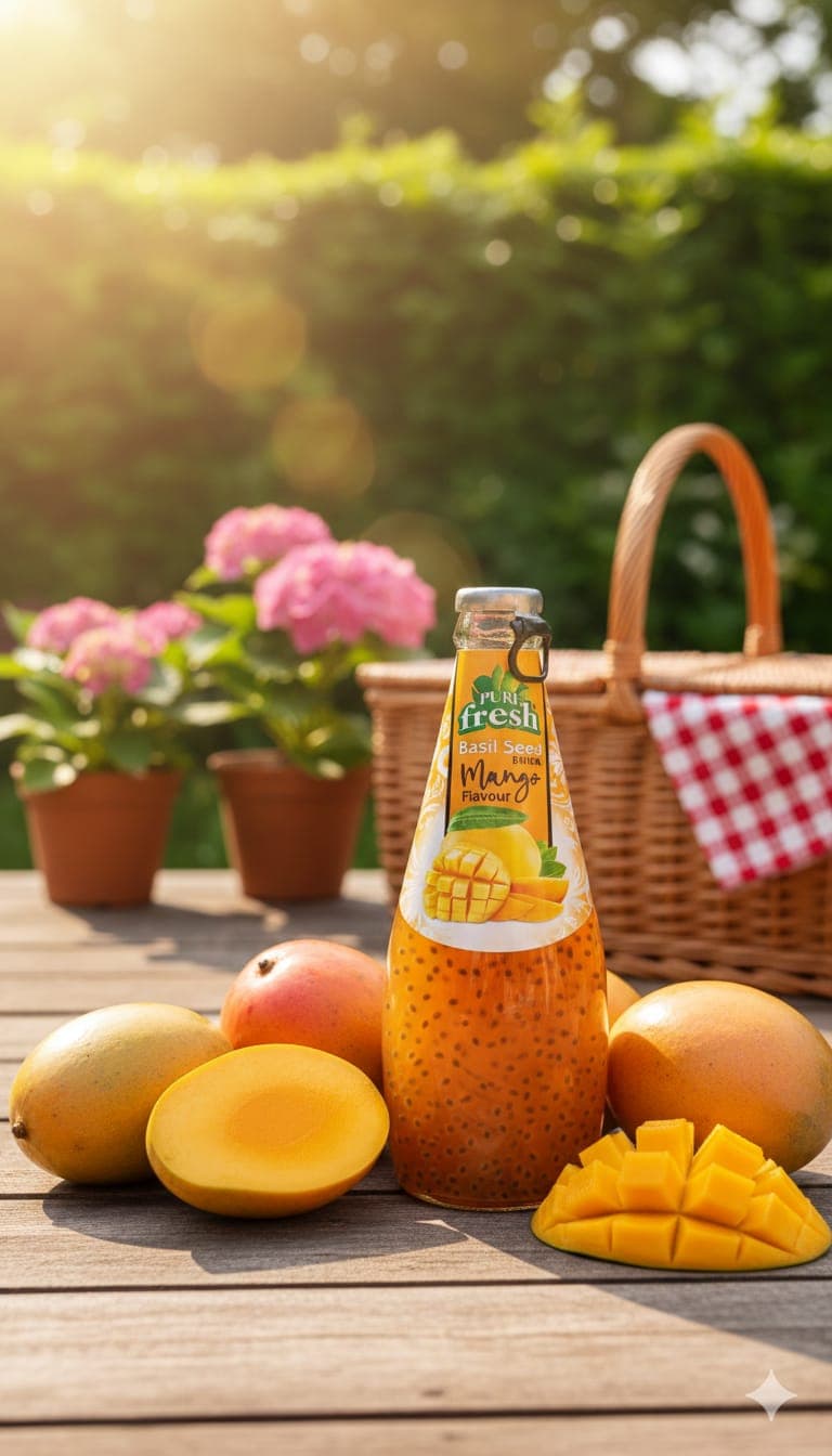 Haidery basil seed drink — mango flavor
